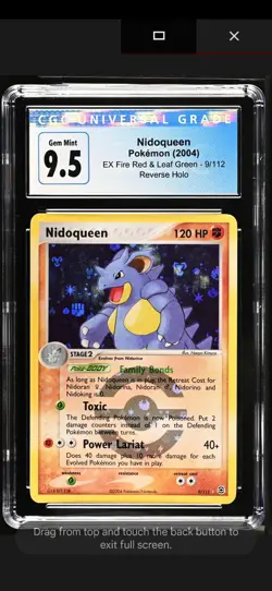 Pokemon Blue Label 10 Nidoqueen EX FireRed & LeafGreen 9/112 Reverse Holo Rare - Image 1