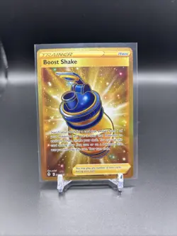 Pokemon TCG Trainer Card Boost Shake Gold Secret Rare Card 229/203 - Image 1