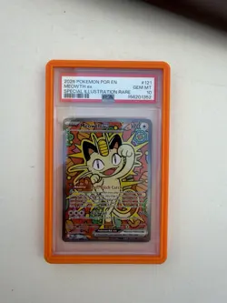 2026 POKEMON PERFECT ORDER SPECIAL ILLUSTRATION RARE #121 MEOWTH EX PSA 10 - Image 1