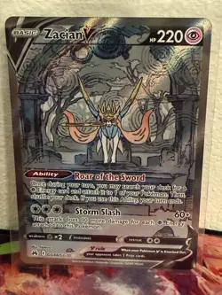 Pokemon TCG Zacian V Crown Zenith: Galarian Gallery GG48/GG70 Holo Ultra Rare NM - Image 1