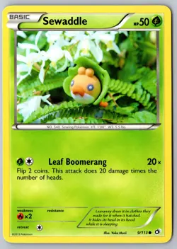 Pokemon: Sewaddle (9) Common Legendary Treasures 9/113 LP+/NM - Image 1