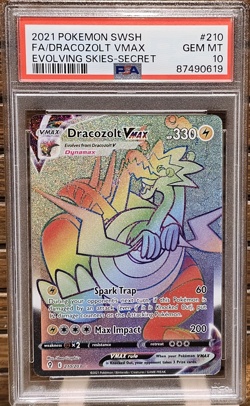Pokemon Evolving Skies Dracozolt VMAX 210/203 Secret Rare Holo PSA 10 EN - Image 1