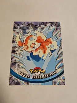 Pokemon Topps TV Animation Edition #118 Goldeen Blue Label LP - Image 1
