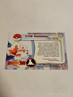 Pokemon Topps TV Animation Edition #118 Goldeen Blue Label LP - Image 2