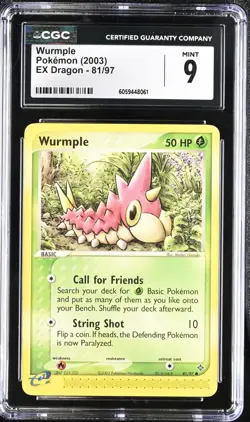 CGC 9 Wurmple 81/97 EX Dragon 2003 Pokemon Card - Image 1