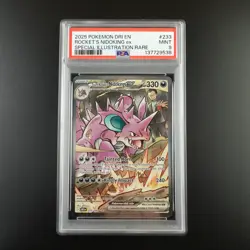 PSA 9 Team Rocket's Nidoking ex 233/182 Pokemon Destined Rivals Full Art Graded - Image 1
