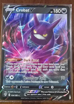 Pokemon Corbat v Full Art Holo Card Black Star Promo Swsh098 +V + Vmax - Image 2