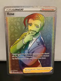 Rose 196/189 Pokemon Darkness Ablaze Secret Rare Full Art Rainbow Holo - Image 1