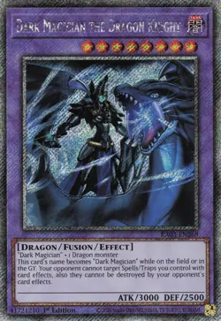 Yugioh Dark Magician the Dragon Knight RA03-EN268 - Platinum Secret Rare - Image 1