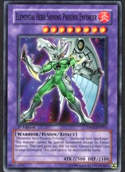 Elemental Hero Shining Phoenix Enforcer DP05-EN013 Super Rare 1st Edition YuGiOh - Image 1