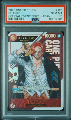 SERIALIZED Shanks One Piece 2023 Official Event For JAPAN Japanese #120 PSA 10 - Image 1