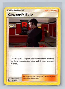 Giovanni's Exile #57/68 Hidden Fates Uncommon - Pokemon Card D34 - Image 1
