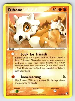 Cubone 51/109 2004 EX Team Rocket Returns Pokemon Card TCG Saitou Art - Lp/Mp - Image 1