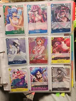 One Piece TCG Lot of 9 Cute Waifu Cards NM Collectible Anime Fan Favorites - Image 1