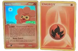 Sunny Castform Ex Delta Species Rainbow Holo + 1 Energy Fire 2005 Pokemon Cards - Image 1