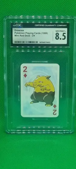 CGC 8.5 DROWZEE 1999 POKEMON MINI PLAYING CARDS RED Deck 2 Of Diamonds Graded - Image 1
