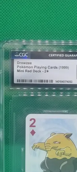 CGC 8.5 DROWZEE 1999 POKEMON MINI PLAYING CARDS RED Deck 2 Of Diamonds Graded - Image 3