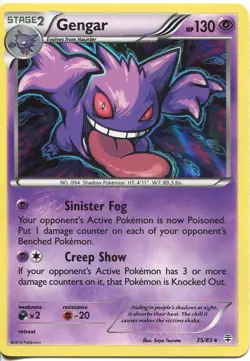 Pokemon TCG XY Generations Holofoil Card #35 Gengar - Image 1