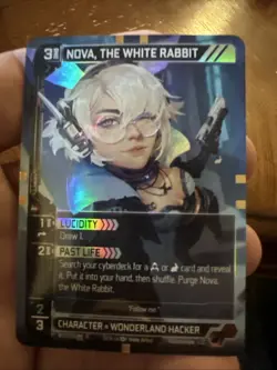 NeuroScape Nova, The White Rabbit Rare Foil Full Art Character Card 013/255 - Image 1
