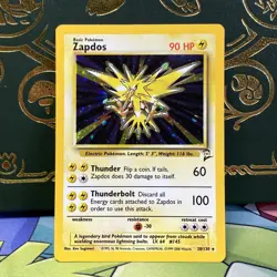 Zapdos Holo 20/130 Base Set 2 Rare Pokemon Card Vintage WOTC LP + NM - - Image 1
