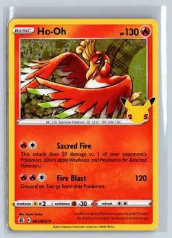 Ho-Oh Pokemon TCG Celebrations Holo Rare 001/025 Pokemon NM Holo - Image 1