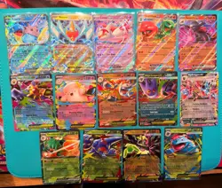 Pokemon TCG Lot - 14 Mega EX and EX Cards - Mint Or Near Mint - Image 1