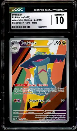 CGC 10 GEM MINT Drakloak 248/217 ILLUSTRATION RARE HOLO Pokemon Card 090 - Image 1