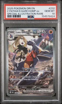 2025 POKEMON DRI EN PSA 10 CYNTHIA’S GARCHOMP EX SPECIAL ILLUSTRATION RARE 232 - Image 1