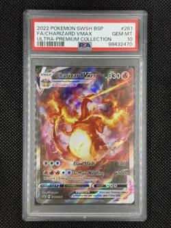2022 POKEMON SWSH BLACK STAR PROMO #261 FULL ART/CHARIZARD VMAX PSA 10 - Image 1