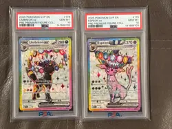 2025 POKEMON SVP EN-SV BLACK STAR PROMO 175 176 UMBREON ESPEON SEQUENTIAL PSA 10 - Image 1