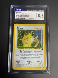 CGC 8.5 Meowth 2000 Black Star Promos 10 TCG Game Boy Game Graded Pokemon WOTC - Image 1