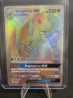 Pokemon TCG Dragonite GX SM156 Rainbow Rare Sun & Moon Promo Card - Image 1