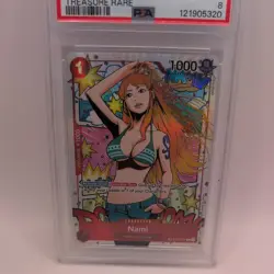 PSA 8 2024 One Piece Wings Of The Captain Nami Treasure Rare ST01-007 - Image 2
