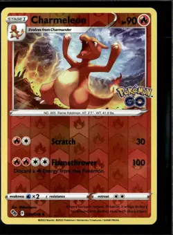 Pokemon Charmeleon 009/078 Pokemon Go Reverse Holo Uncommon 2 Card Lot - Image 1