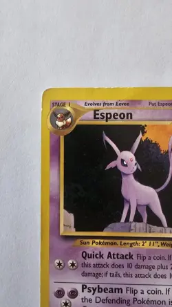 Pokemon TCG Espeon 20/75 Neo Discovery Rare 70HP Unlimited English Card - Image 2