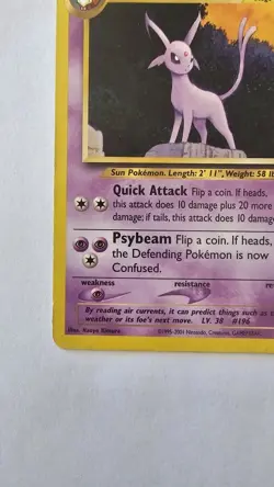 Pokemon TCG Espeon 20/75 Neo Discovery Rare 70HP Unlimited English Card - Image 5