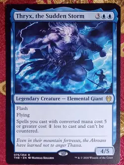 Thryx, the Sudden Storm Theros Beyond Death Magic The Gathering MTG card giant - Image 1
