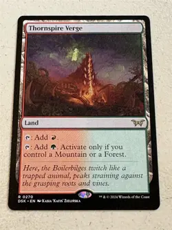 mtg Thornspire Verge, rare land, Duskmourn, unplayed - Image 1