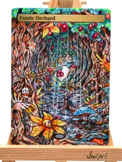Exotic Orchard Alter MTG hand painted altered magic the gathering EDH - Image 1