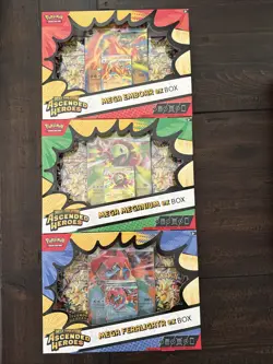 Pokemon Mega Evolution Ascended Heroes EX Box Lot 3 Meganium Emboar Feraligatr - Image 1