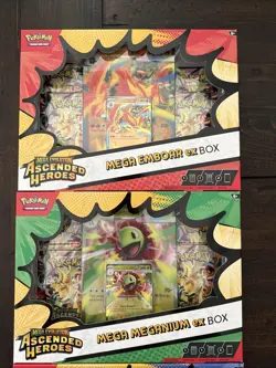 Pokemon Mega Evolution Ascended Heroes EX Box Lot 3 Meganium Emboar Feraligatr - Image 3