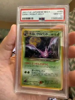 Pokemon Dark Crobat Neo 4 Japanese Holo Rare #169 PSA 10 - Image 1