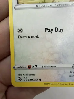 199/264 Meowth Common | Pokemon Trading Card Sword & Shield Fusion Strike TCG - Image 5