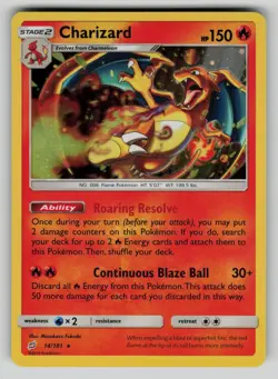 Charizard 14/181 Rare Team Up Pokemon NM - swirl - Image 1