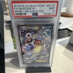 Pokemon Blastoise EX Promo Full Art Holo XY122 Red & Blue PSA 9 English - Image 1