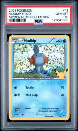 2021 POKEMON McDONALD'S COLLECTION MUDKIP #19/25 PROMO HOLO PSA 10 LOW POP 258 - Image 1