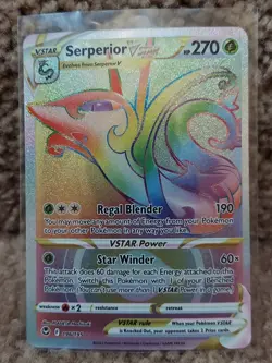 Pokemon TCG Serperior VSTAR Silver Tempest 196/195 Holo Secret Rare NM - Image 1