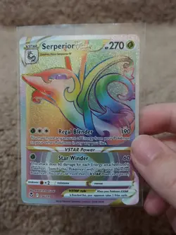 Pokemon TCG Serperior VSTAR Silver Tempest 196/195 Holo Secret Rare NM - Image 2