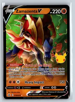 Zamazenta Pokemon TCG Celebrations Ultra Rare 018/025 Pokemon NM Foil - Image 1