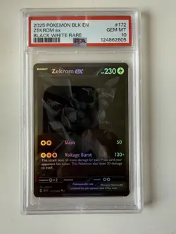 Pokemon Zekrom EX TCG Card 172/086 Black Bolt English Edition PSA 10 - Image 1